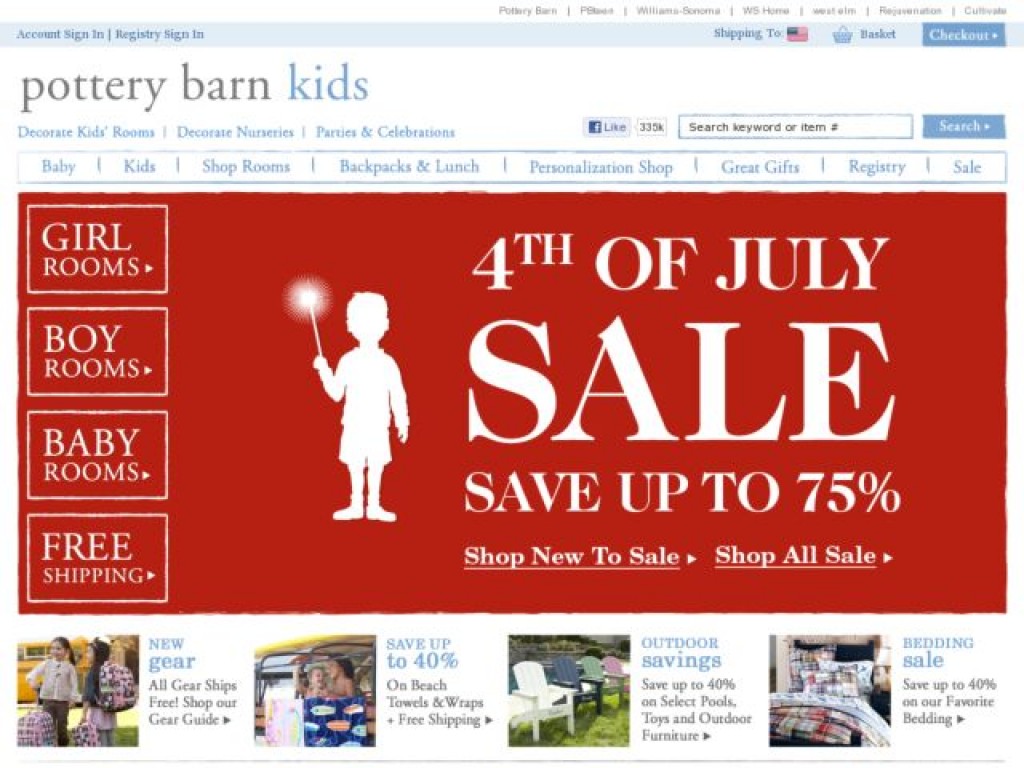 Pottery Barn Kids On Cart Craze Ecommerce Website Design